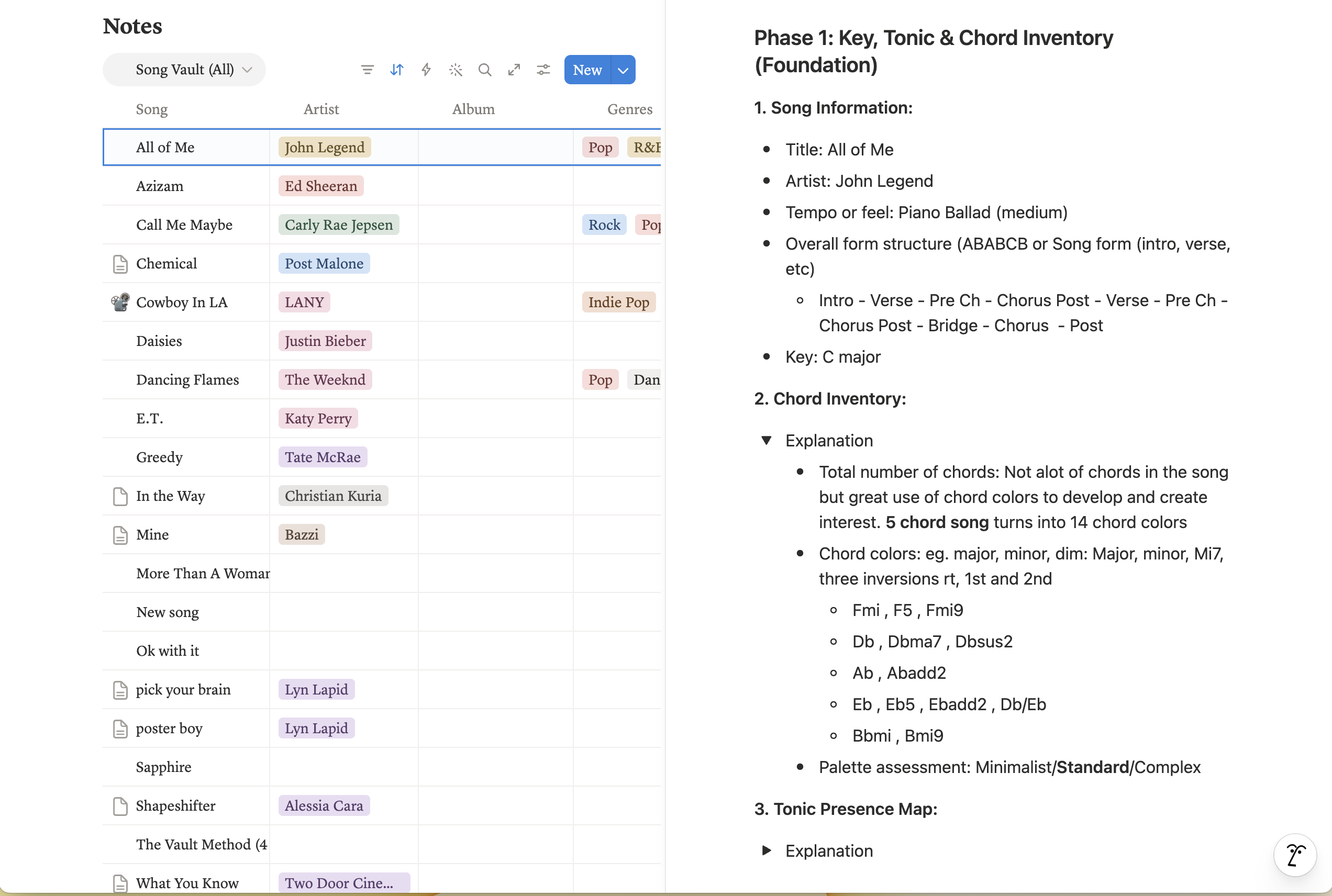 Filled-in 4-Phase Song Analysis